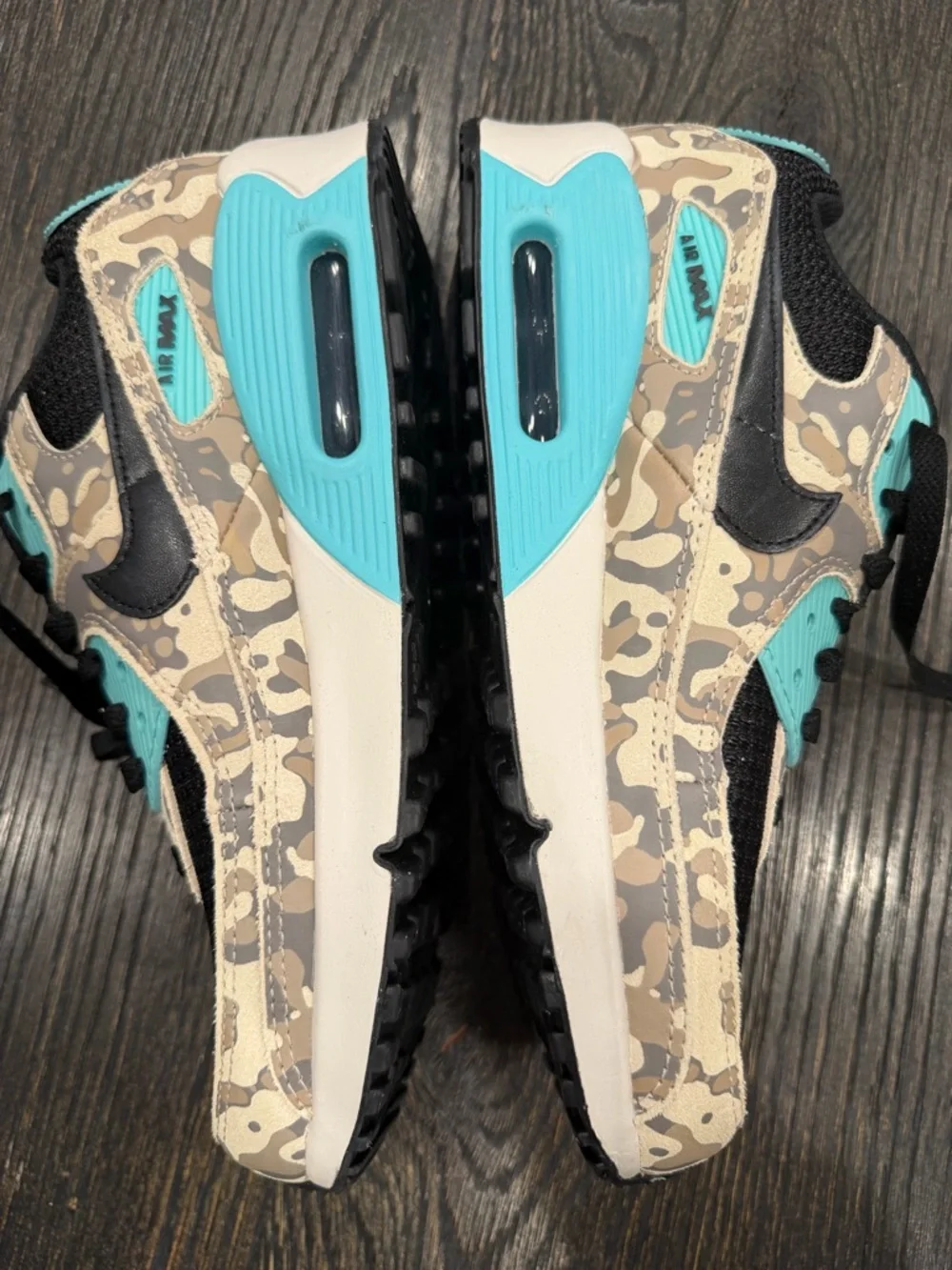 Air Max 90 Premium Camo Mens Running Shoes (Sanddrift/Black/Aurora Green/Khaki) - Picture 6 of 11